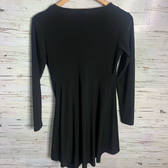 Sympli Black Asymmetrical Tunic Mini Jersey Knit Dress Size 6 - Picture 6 of 7